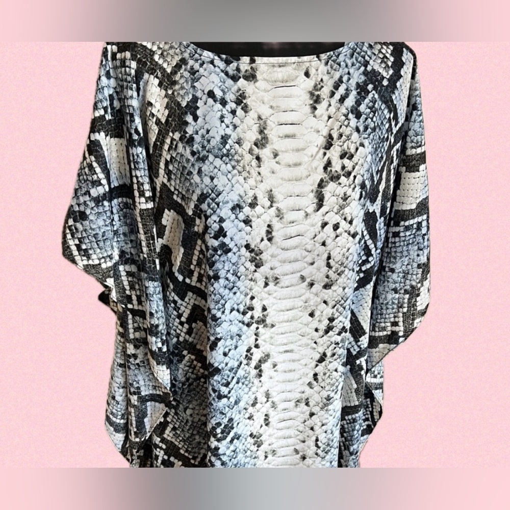 Michael Kors Black and White Snake-Print Tunic